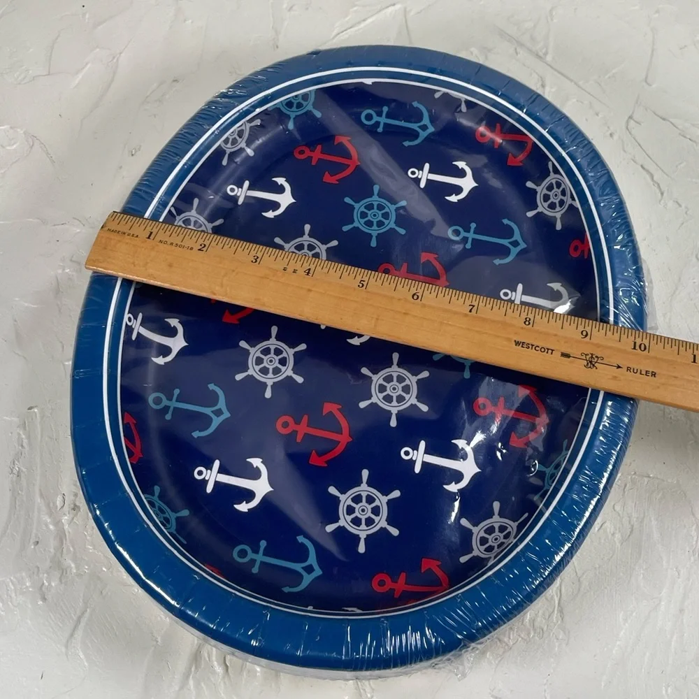 * NWT Bundle Anchors Nautical Paper Plates